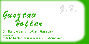 gusztav hofler business card